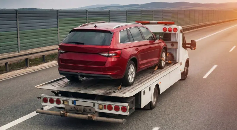 Guincho para carros em São Gonçalo – carro sendo carregado em plataforma